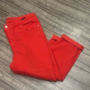 Chico’s The So Slimming Girlfriend Crop Jeans Women’s Size 3 Inseam 22” Red